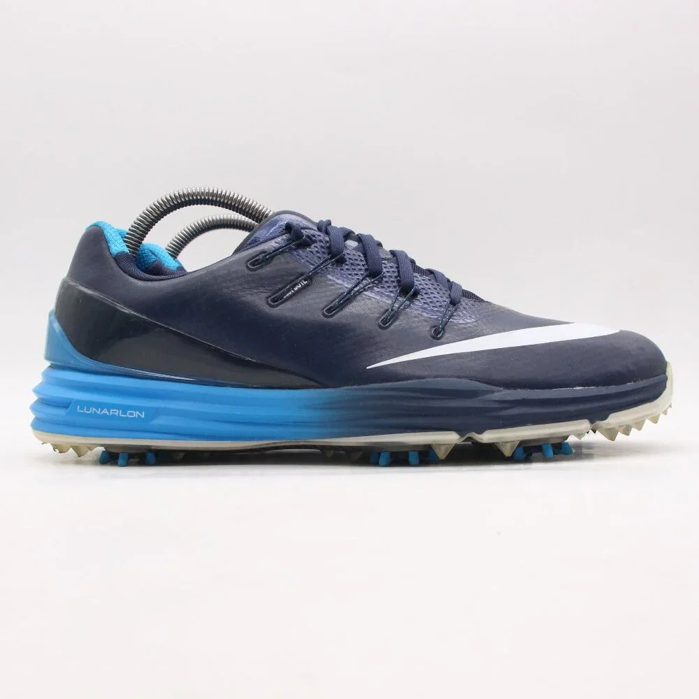 Nike Lunar Control 4 Men's Size 9 Blue Golf Cleats Shoes Sneakers 819037-400
